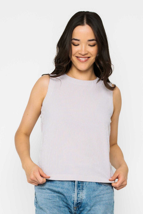 Keri-Sleeveless Woven Shell